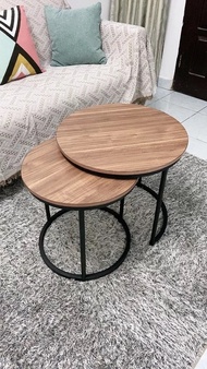 Meja set aesthetic Meja minimalis set Meja industrial Meja bulat set Furniture COD | BAYAR DI TEMPAT