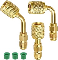 3pcs R32 R454B Refrigerant Brass Adapter Coolrunner 1/4 Inch Female to 1/4 Inch Male Reverse Thread,