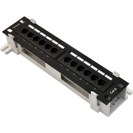 Yankok [CAT6 12 Port Patch Panel Supports Back CAT5/5e with Bracket Rack/Wall Mount 10in.x1U Unshiel