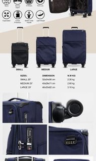 【全新現貨】ELLE Guinever 系列 32085 靜音輪行李箱 (防盜防爆/可擴容）$599起20”25”29”藍/黑2色