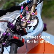 (SET 4PCS) Baut Titanium Breket Klem stang PCX 150 PCX CBU PCX 160 Original Titanium Vietnam