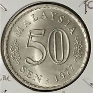 ( Syiling ) 50 Sen 1977 ( UNC ) Malaysia Parliament House