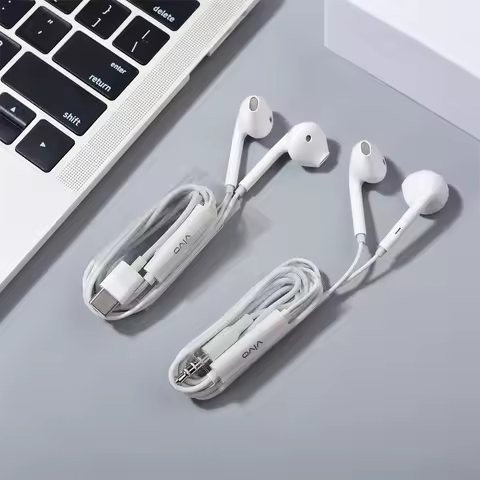 Original For VIVO Half-in Earphone In-ear Wired Headset Built-in Mic 3.5mm/Type C Headphone For Vivo