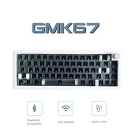 GMK67 คีย์บอร์ดแบบมีสายมัดยุทธ์แบบมีสวิตช์ 3 แบบพร้อมสวิตช์หมุน ชุดปรับแต่งแบบ RGB ที่รองรับการต่อเช