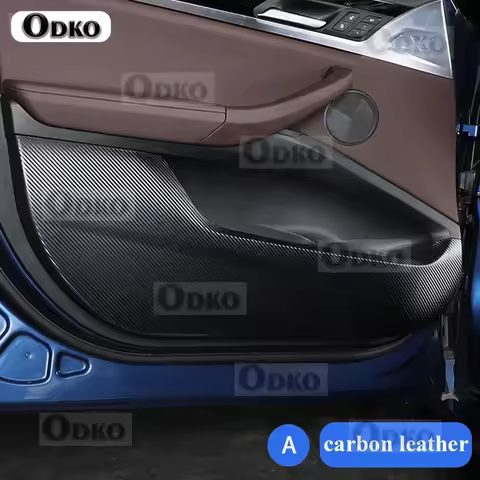 Leather Carbon Fiber Sticker Door Anti Kick Cover Protection Mat For BMW 1 2 3 4 5 6 Series F52 F22 