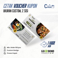 Custom Size 2-Sided Voucher Printing Custom Food Coupon Voucher Printing