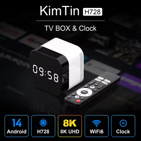KimTin RAM 4GB ROM 128GB H728 Tv Box android 2025 4KX2K Smart Android 14.0 TVBOX 2.4G 5G Wifi 2G 16G