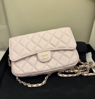 Chanel Woc pink牛皮粉紅色手機袋/手機包