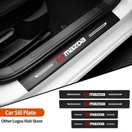 Carbon Fiber Leather Car Door Sill Protector Sticker for Mazda 3 6 2 Mazda CX5 CX3 CX9 Miata MX5 Car Accessories
