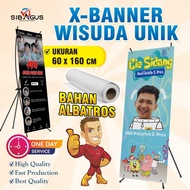 X Banner Wisuda Desain Unik Bisa Custom Desain