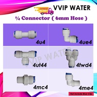 Water Filter Fitting Connector For RO tube 6mm