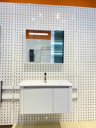 Bộ tủ lavabo kèm tủ gương có đèn led cảm ứng size 80cm