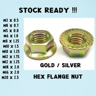50PCS M3 M4 M5 M6 M8 M10 Hex Nut Washer Nut Lock Nut Hexagon Nut Flange Nut Motorcycle Car Nut