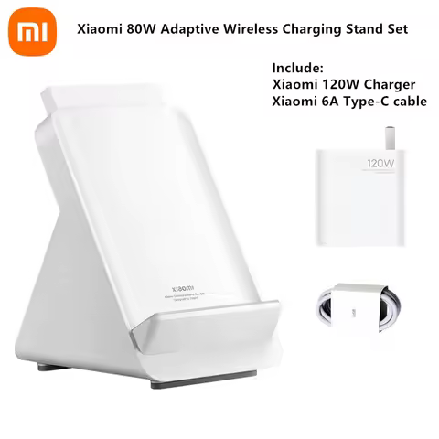 Xiaomi 80W Adaptive Wireless Charging Stand With 120W Charger and 6A Type-c Cable 80W Max Fast Wirel