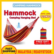 Camping Hammock Portable Durable Woven Nylon Rainbow Swing Buaian Kanak Kanak Buaian Kain Ayun Kain Buaian Mudah Alih