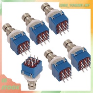 [99MY]True Bypass Guitar Effect Pedal Switch 6PCS 3PDT Foot Switch PCB Button-On-on Latching 9 Pins 
