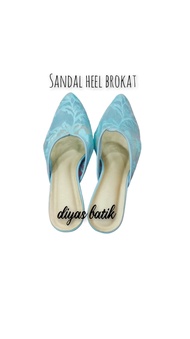 selop pengantin sendal manten slop sepatu pengantin wanita brukat biru