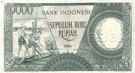 Uang Kuno Seri Pekerja 10000 Rupiah 1964 Hijau