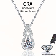 【 GRA Certificate Attached 】 1CT moissanite necklace, fashionable gourd pendant S925 pure silver wom