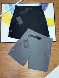 外國預訂 2色選 arcteryx 始祖鳥刺繡logo 拉鍊口袋 機能 短褲 配腰帶