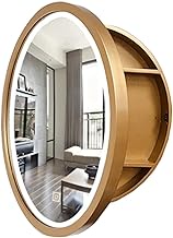 Round Bathroom Mirror Cabinet, Wall Mounted Storage Cabinet Mirror Medicine Cabinet, Wooden Storage Cabinets Organizer