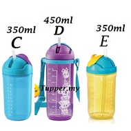 *Blue/Red/purple *Tupperware Twinkle Straw Tumbler Kids 450ml RED Giraffe/Blue Happy Bunny 350ml Purple Water Bottle