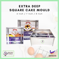 Aluminium Extra Deep Square Cake Mould Tin (6/7/8 Inch) / Loyang Segi-Empat Kek Tin / Loyang Kek / Acuan Kek Segi Empat