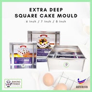 Aluminium Extra Deep Square Cake Mould Tin (6/7/8 Inch) / Loyang Segi-Empat Kek Tin / Loyang Kek / A
