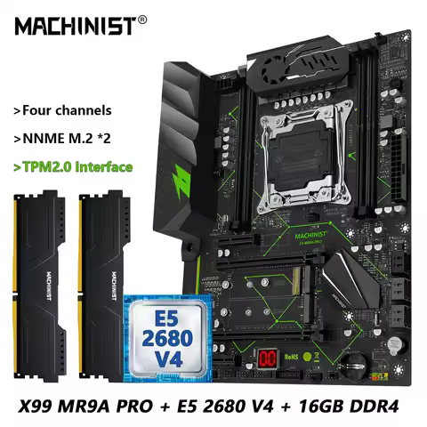 MACHINIST X99 MR9A PRO Motherboard Optional Combo DDR4 16GB RAM and Xeon E5 2680 V4 CPU LGA 2011-3 T