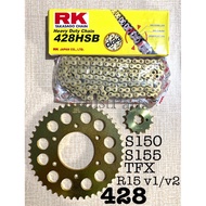 RK Takasago Sprocket Set with Chain Sniper150/ Sniper 155/ SZ150/ TFX/ R15 v1/v2