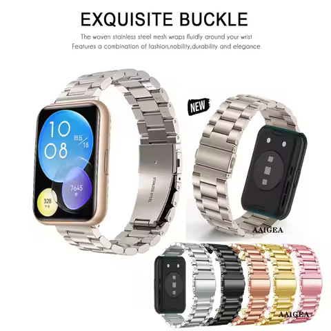 Strap Stainless Watch Band Metal Straps With Connector For Huawei Watch Fit 2 fit2 / Fit / Fit New