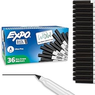 EXPO Low Odor Dry Erase Marker, Fine Point, Assorted ULTRA FINE 36-Count Black
