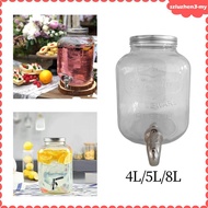 [SzluzhenbcMY] Glass Drink Dispenser Glass Jar Drink Dispenser Cold Drink Container with Faucet