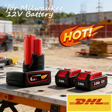 12V Battery for Milwaukee M12 Battery 3.0/9.0Ah XC 48-11-2412 48-11-2440 Compatible with M12 Fuel ML