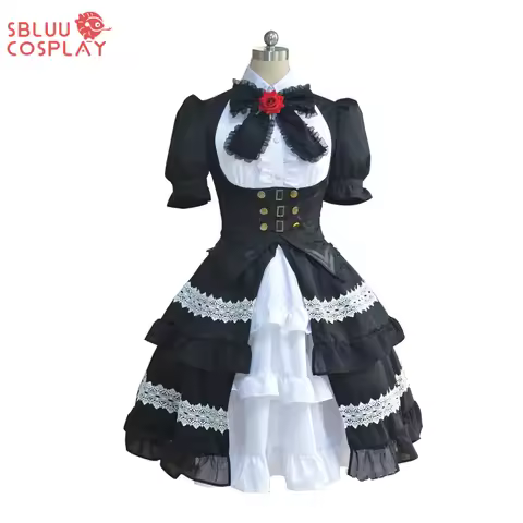 SBluuCosplay Anime Tokisaki Kurumi Gothic Lolita Cosplay Costume