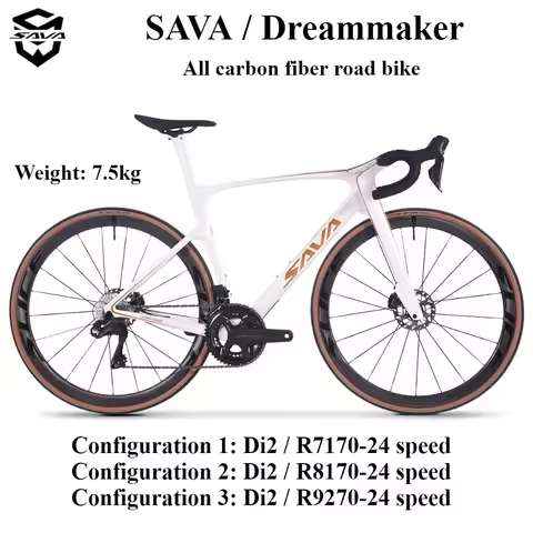 SAVA Dreammaker High end All Carbon Fiber Road Bicycle Wireless Shift 24Speed Racing Oil Disc Men's 