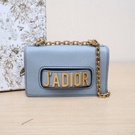 DIOR Jadior鏈條包迷你18藍色牛皮金扣2018肩背包