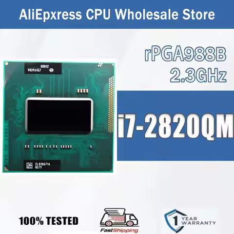 Intel Core I7-2820QM 2.3GHz 8M 45W I7 2820QM Computer CPU Processor Server Socket G2 / RPGA988B SR01