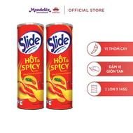 Bánh Lát Snack Khoai Tây Slide Vị Thơm Cay Combo 2 Lon X 145G