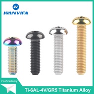 Wanyifa Water Bottle Titanium Bolt M5 Button Head Hex Allen Screw M5X8 10 12 15 18 20 25 30mm for Bottle Cage Cup Hold Bikes Parts Bicycle Accessories