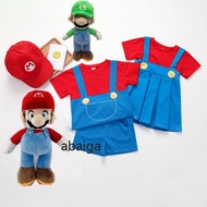 1-8 Years Old Super Mario Costume for Kids Boy Shirt Shorts Brother and Sister Matching Clothes Nintendo Games Mario Party Birthday Theme Christmas Outfit