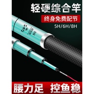 [Luar] Joran Tangan Joran Pancing Karbon Joran Tangan Ultra Ringan Ultra Keras 28/19 Boleh Laras 8J 