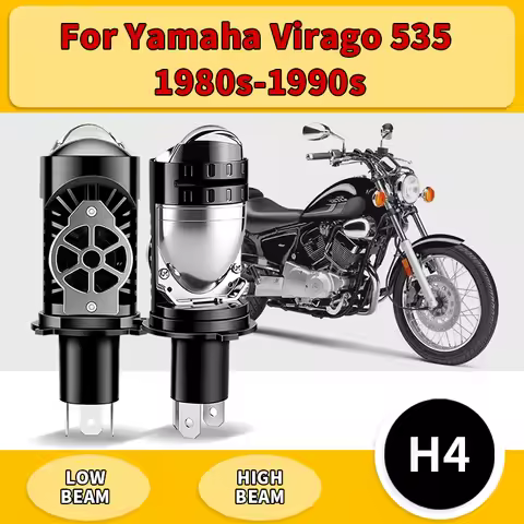 1PC/2PCS For Yamaha Virago 535 1980s-1990s 10000LM H4 Projector Lens LED Motorcycle Headlight HB2 90