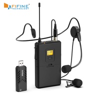 Fifine Wireless Lavalier Microphone for PC & Mac Condenser Microphone with USB Receiver for Intervie