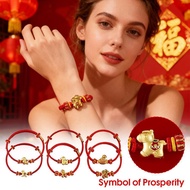 2026 Horse Year Birth Year Bracelet For Women With Beads Kids Handmade Braided String Red E6q6