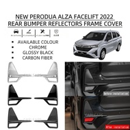 Carleaps New Perodua alza facelift 2022 rear bumper reflectors frame cover garnish accessories alza baru accessori