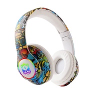 [Counter] New Style Headset Bluetooth Headset Game Wireless Card Graffiti Bluetooth Headset Subwoofer Big Earmuffs