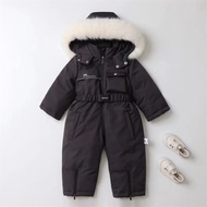 cod-30 Degree Russia Children Winter Jumpsuit Thicken Boys Ski Suit Warm Children Jacket Waterproof