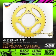 GEGANCU BELAKANG SSS STEEL REAR SPROCKET RXZ-GB428-41T FOR YAMAHA RXZ,Y125, Y100, LC135, SRL110/105 