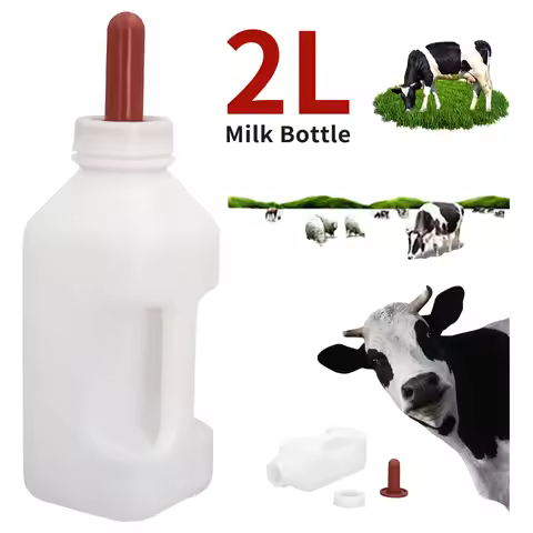 2L White Plastic Milk Bottle for Calf Pignet Lamb Rubber Nipple Milk Bottle Feeding Calves Sheep Far